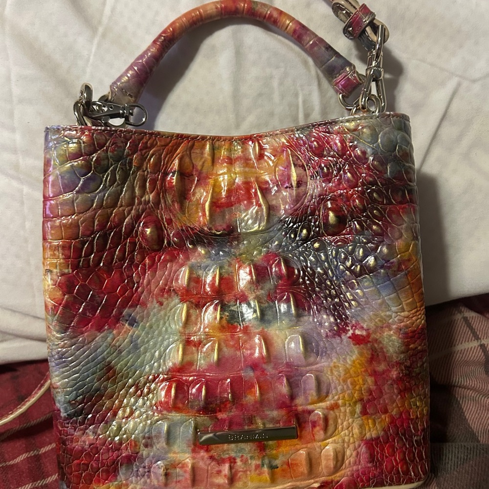 Brahmin Colorful Croc-Embossed Mini Bucket Shoulder Bag